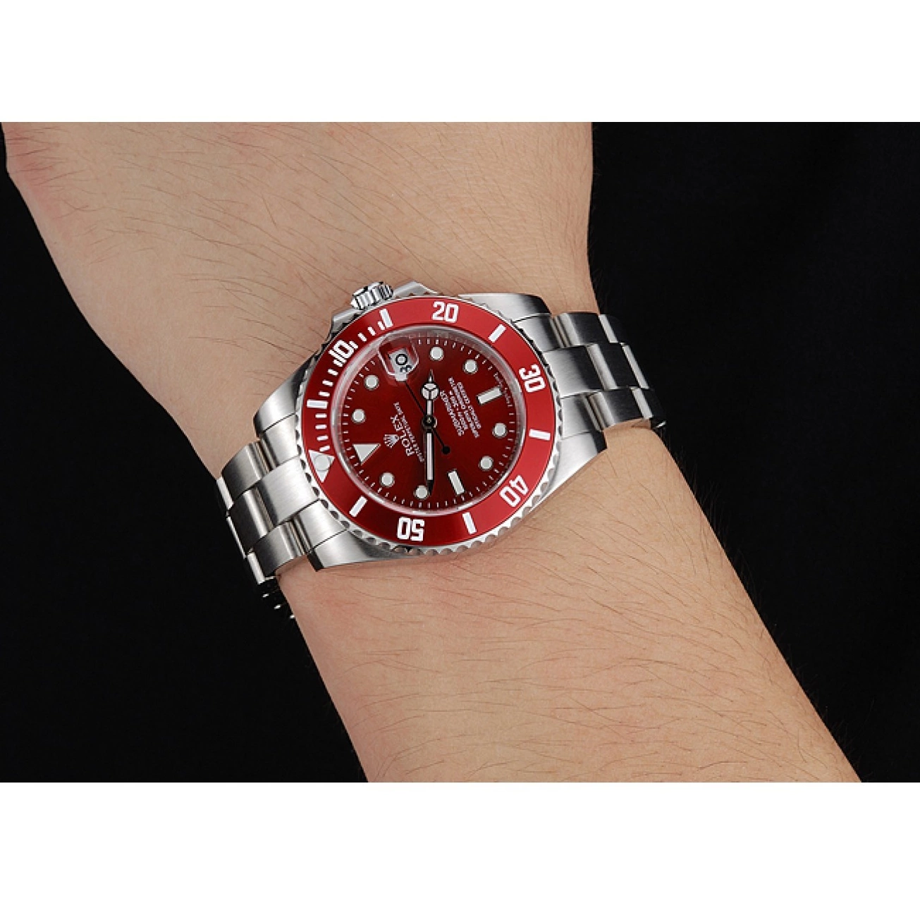 Aaa fake watches Rolex Stainless Red Bracelet Dial Steel 1454154 Submariner 0725